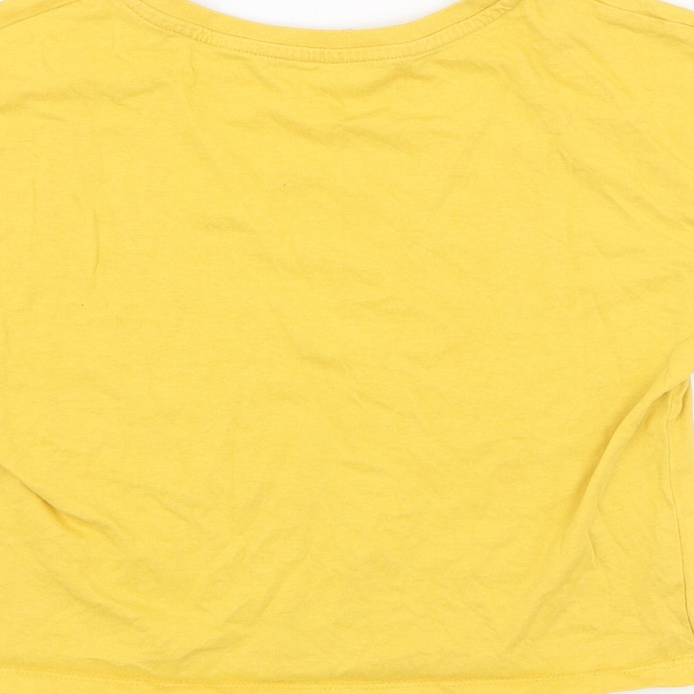 Primark Girls Yellow Polyester Basic T-Shirt Size 11-12 Years Round Neck Pullover - You've got this