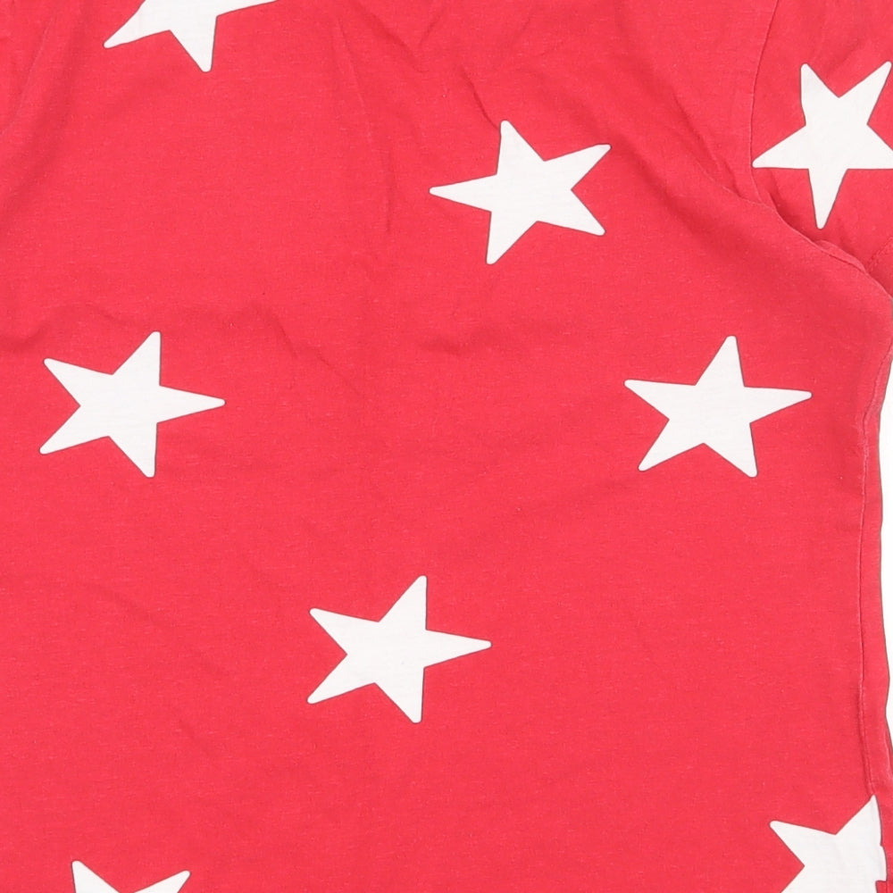 Primark Womens Red 100% Cotton Basic T-Shirt Size 10 Scoop Neck