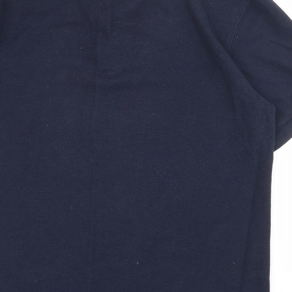 Dunnes Mens Blue Cotton Polo Size M Collared Button