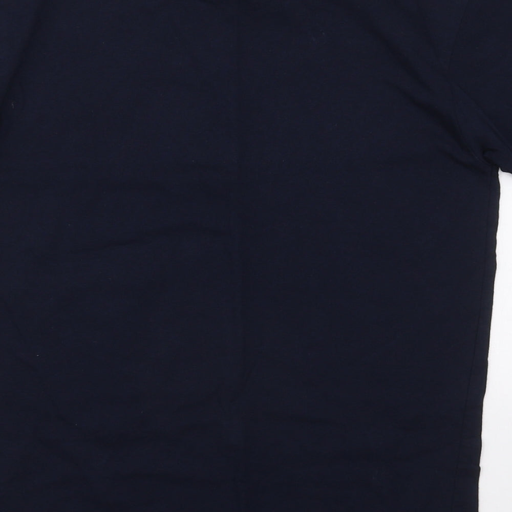 Uneek Boys Blue Cotton Basic T-Shirt Size 11-12 Years Crew Neck Pullover - CR Hockey Academy
