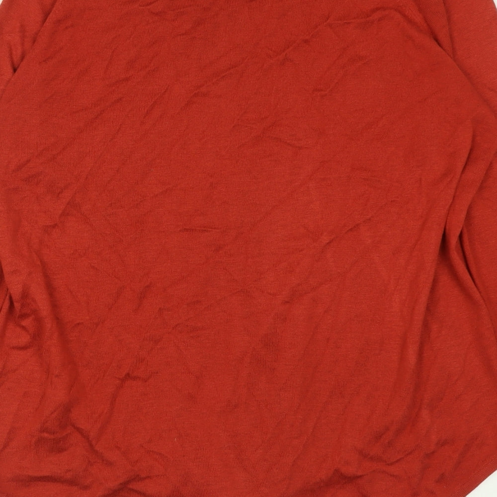 Marks and Spencer Womens Red Crew Neck Viscose Pullover Jumper Size M