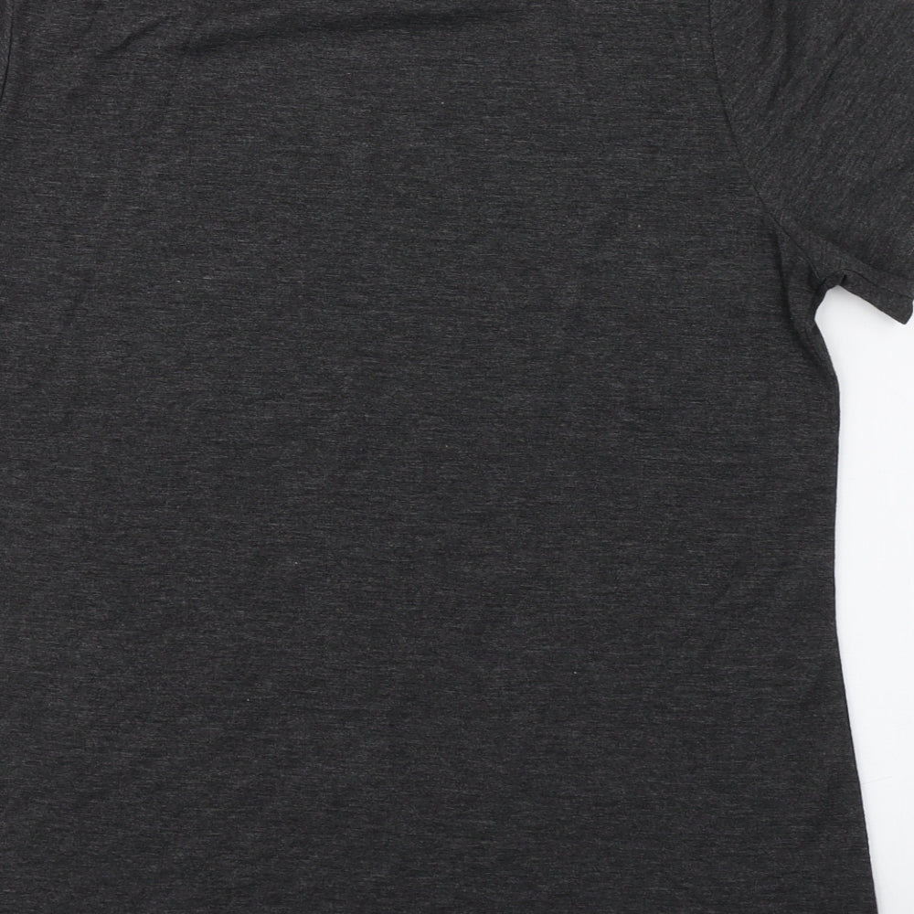 Dorothy Perkins Womens Grey Cotton Basic T-Shirt Size 10 Round Neck