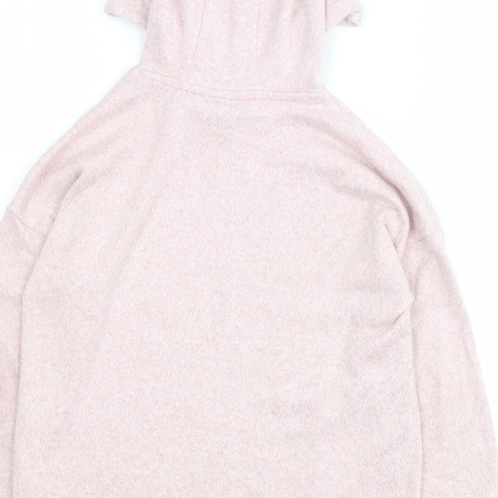 Marks and Spencer Girls Pink Viscose Pullover Hoodie Size 8-9 Years Pullover
