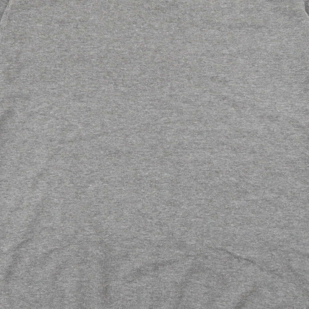 Palm Grove Mens Grey V-Neck Cotton Pullover Jumper Size 2XL