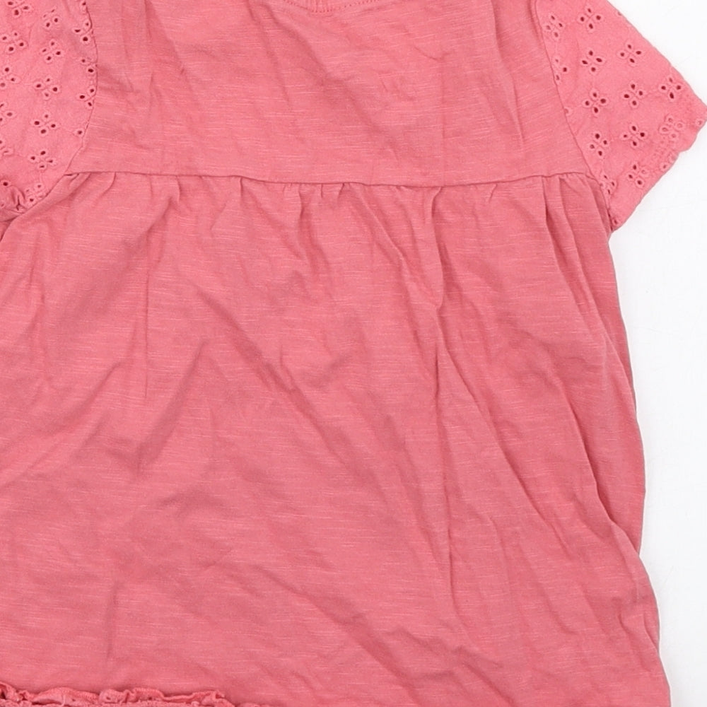 George Girls Pink 100% Cotton Basic Blouse Size 4-5 Years Round Neck Pullover