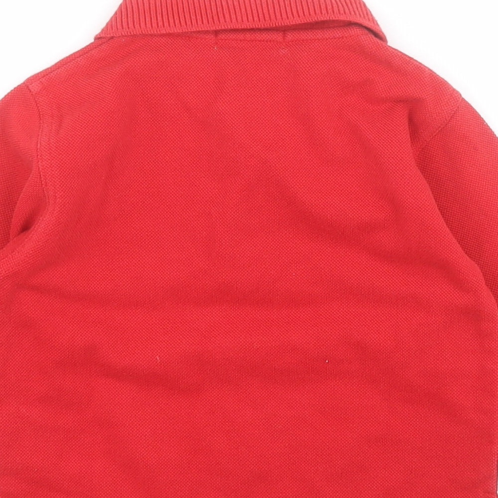 In Extenso Boys Red Cotton Basic Polo Size 2 Years Collared Button