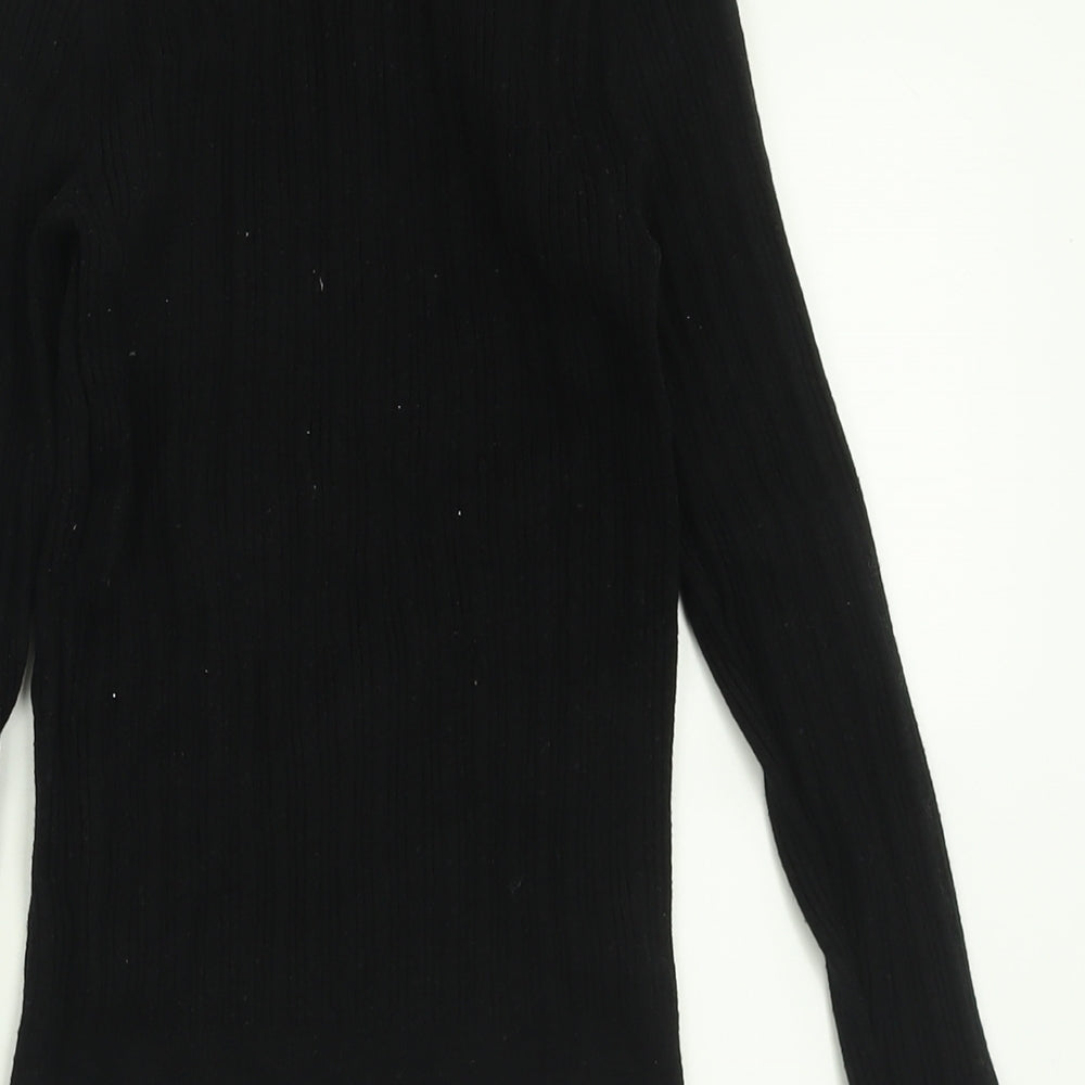 Primark Womens Black Crew Neck Viscose Pullover Jumper Size M