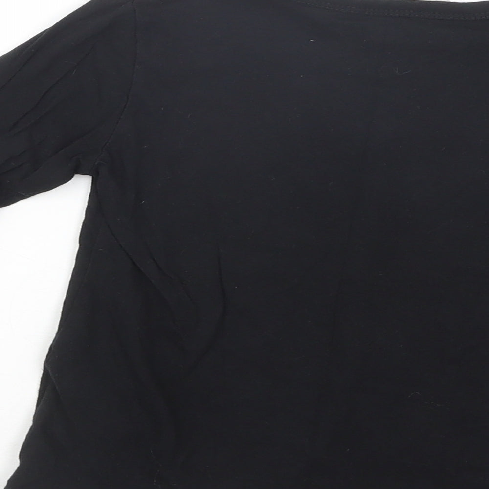H&M Boys Black Cotton Pullover T-Shirt Size 4-5 Years Crew Neck Pullover - Lego