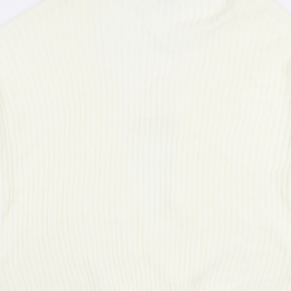 In the Style Womens Ivory Roll Neck Acrylic Cardigan Jumper Size 8
