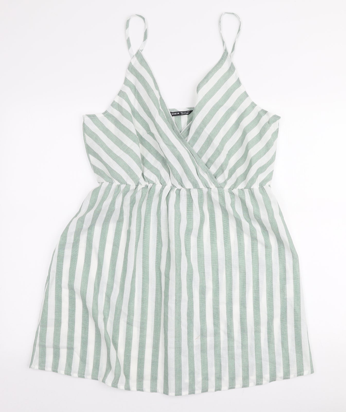 SheIn Womens Multicoloured Striped 100% Cotton Skater Dress Size XL V- –  Preworn