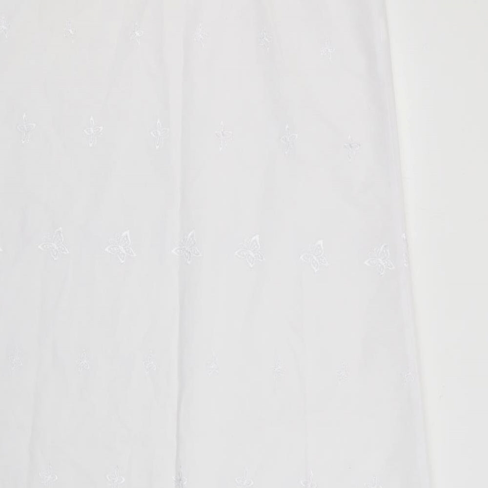 Tesco Womens White Polyester Maxi Size L V-Neck