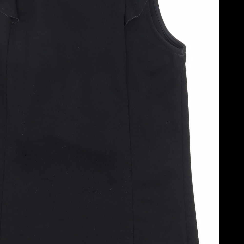 Papaya Womens Black Polyester Basic Tank Size 10 Round Neck