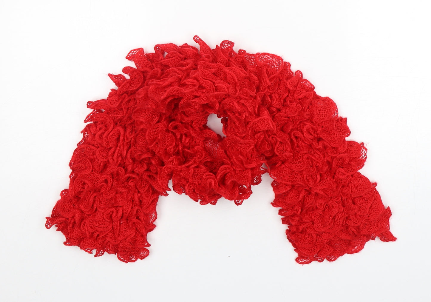 Preworn Womens Red Polyester Scarf