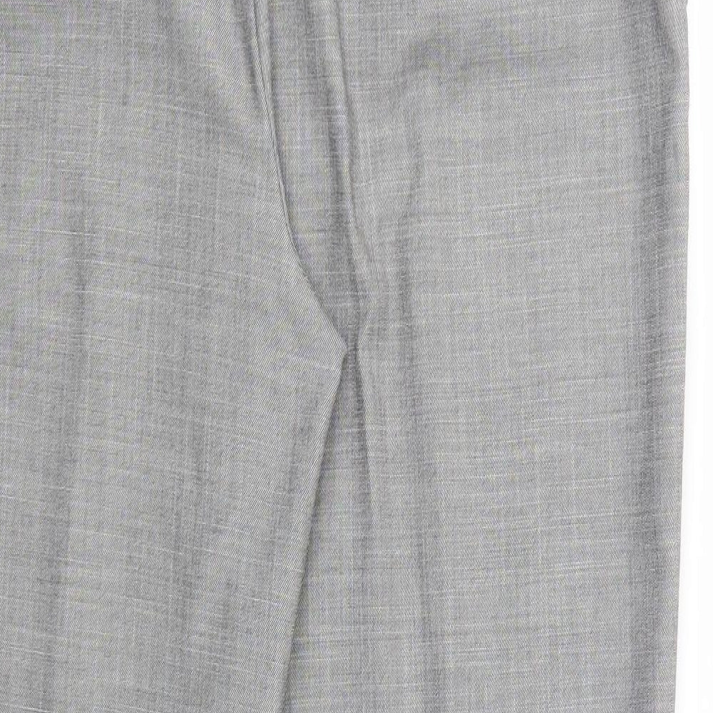 Marks and Spencer Womens Grey Polyester Dress Pants Trousers Size 16 L28 in Regular Button