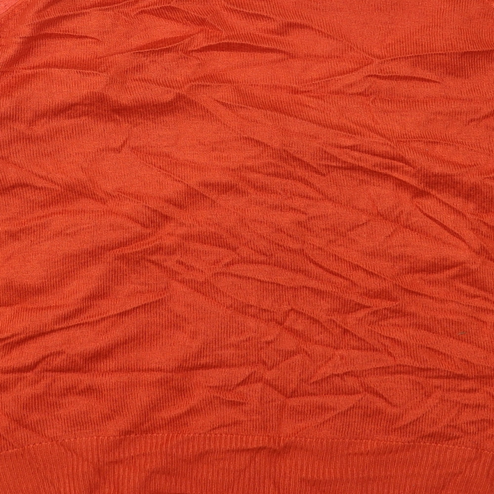 B.C. Best Connections Womens Orange V-Neck Viscose Cardigan Jumper Size 14