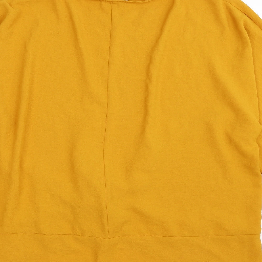 Primark Womens Yellow Polyester Tunic Blouse Size 18 Boat Neck