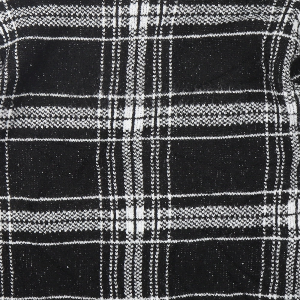 Marks and Spencer Womens Multicoloured Round Neck Plaid Acrylic Pullover Jumper Size S