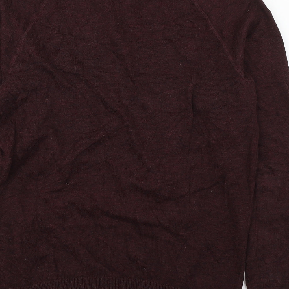 H&M Mens Purple Round Neck Cotton Pullover Jumper Size M