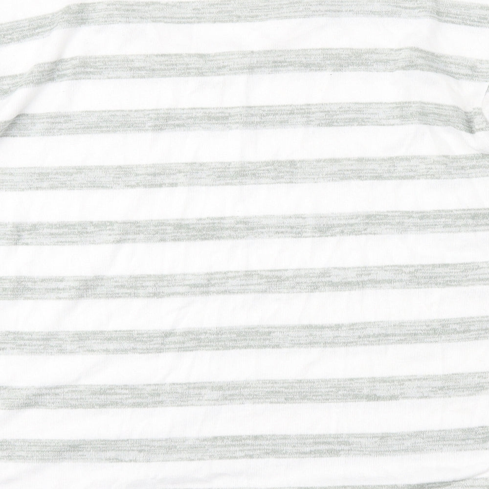 Marks and Spencer Womens Multicoloured V-Neck Striped Viscose Pullover Jumper Size 10