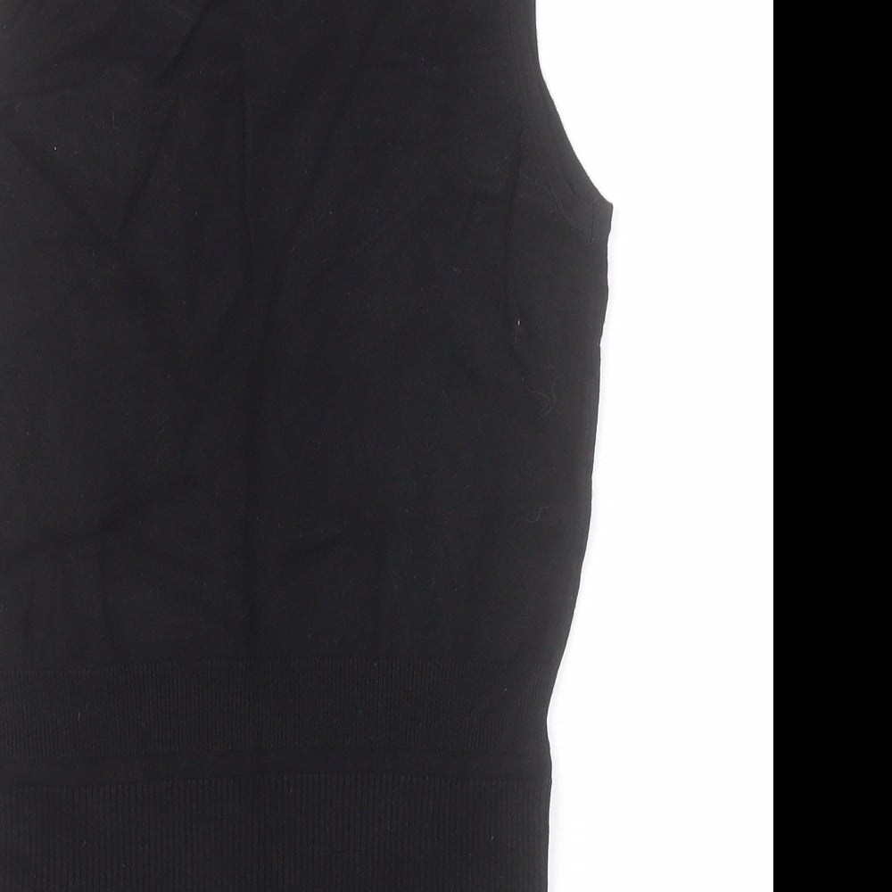 Karen Millen Womens Black Viscose Basic Tank Size XS Round Neck