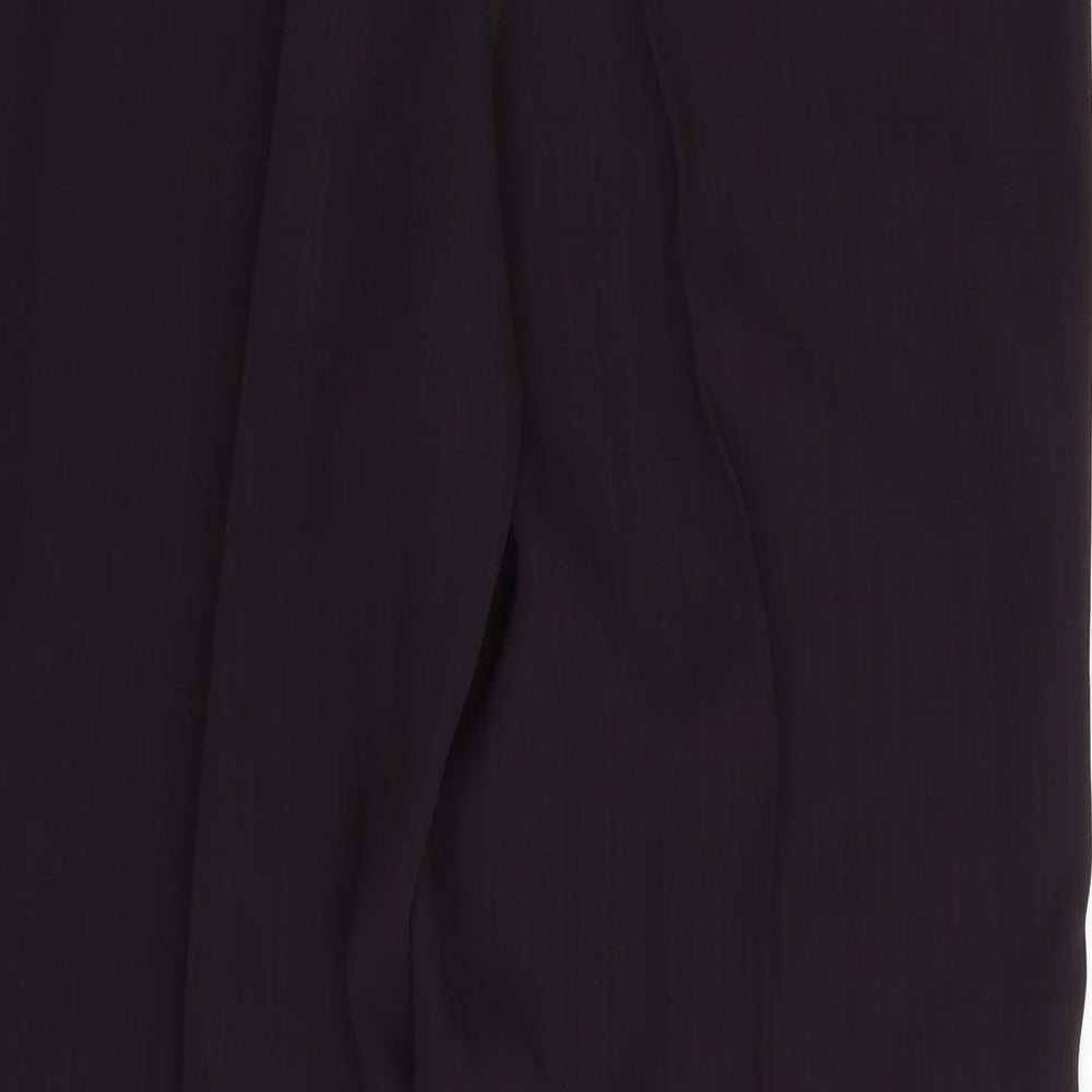 Preworn Womens Purple Polyester Trousers Size 14 L31 in Regular Zip