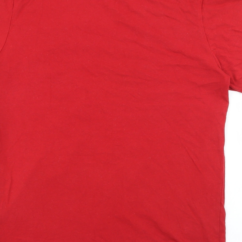 Tesco Mens Red Cotton T-Shirt Size M Crew Neck - Marvel