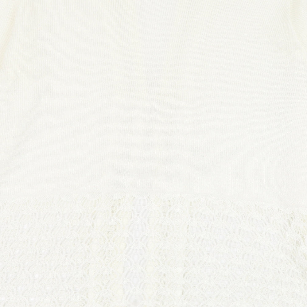 Pulse Womens Ivory Round Neck Polyester Cardigan Jumper Size L