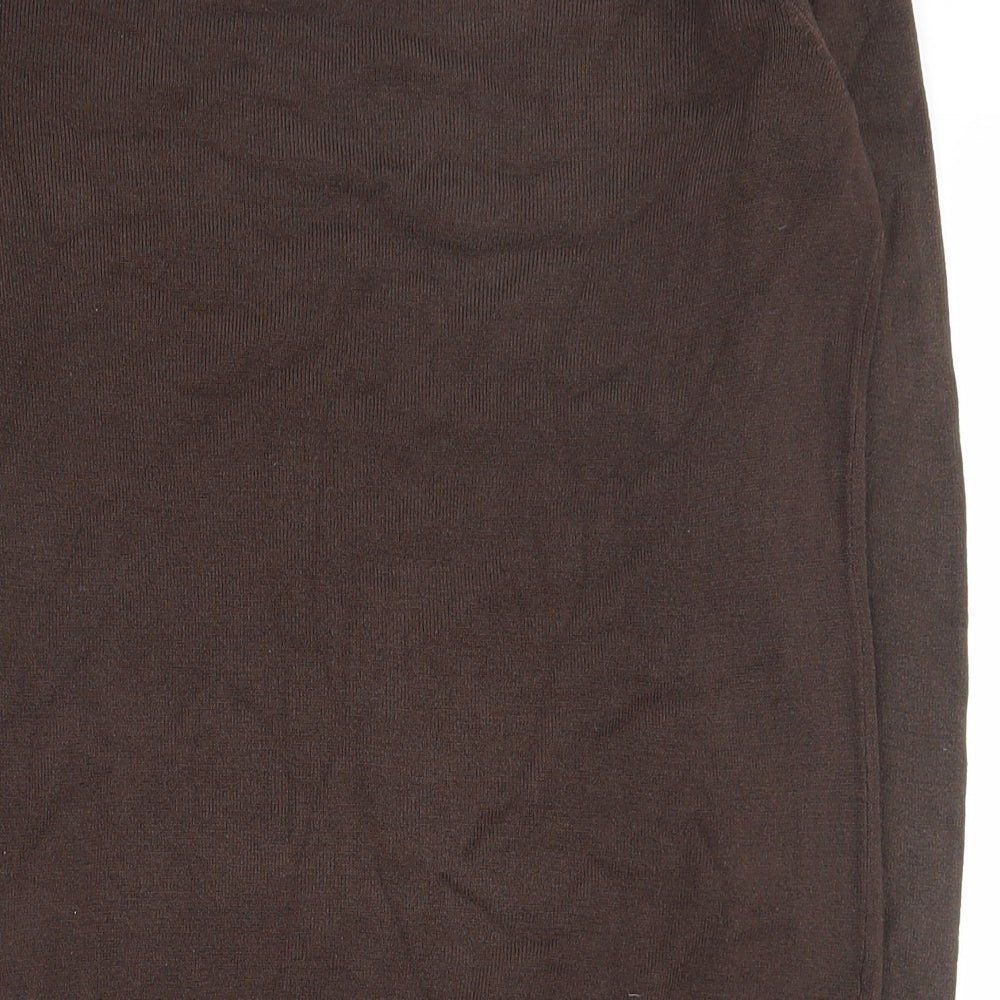 BHS Womens Brown Round Neck Acrylic Pullover Jumper Size 8