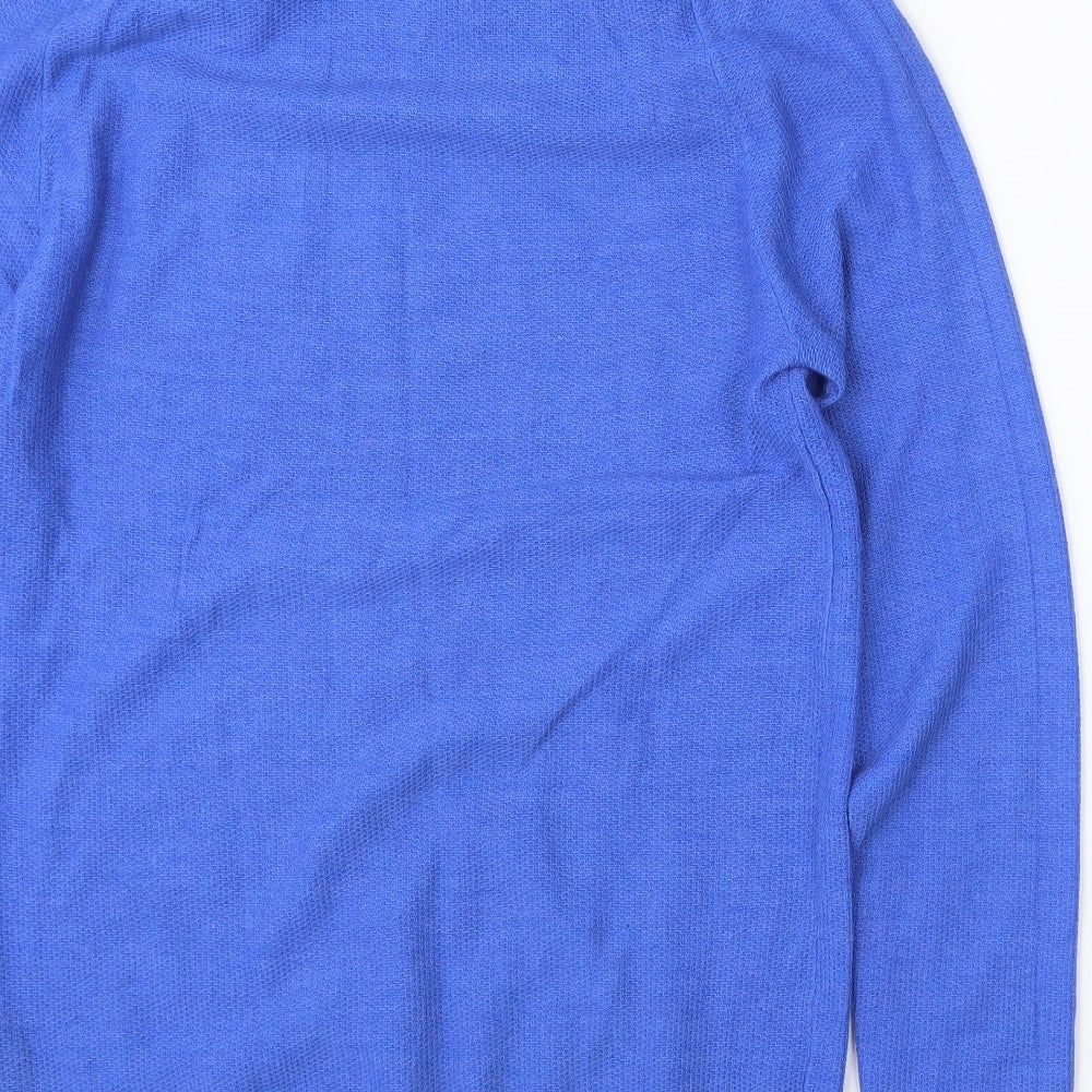 Paul Costelloe Mens Blue V-Neck Wool Pullover Jumper Size S
