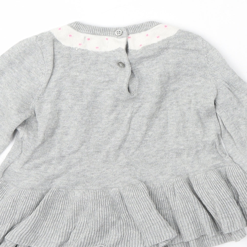 Gap Boys Grey Cotton Skater Dress Size 12-18 Months Round Neck