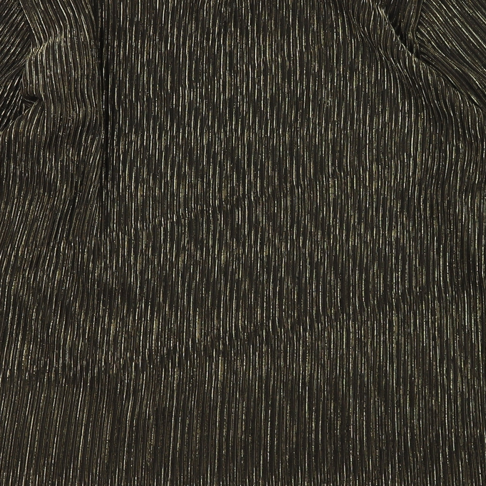 Matalan Womens Gold Polyester Basic Blouse Size 16 High Neck