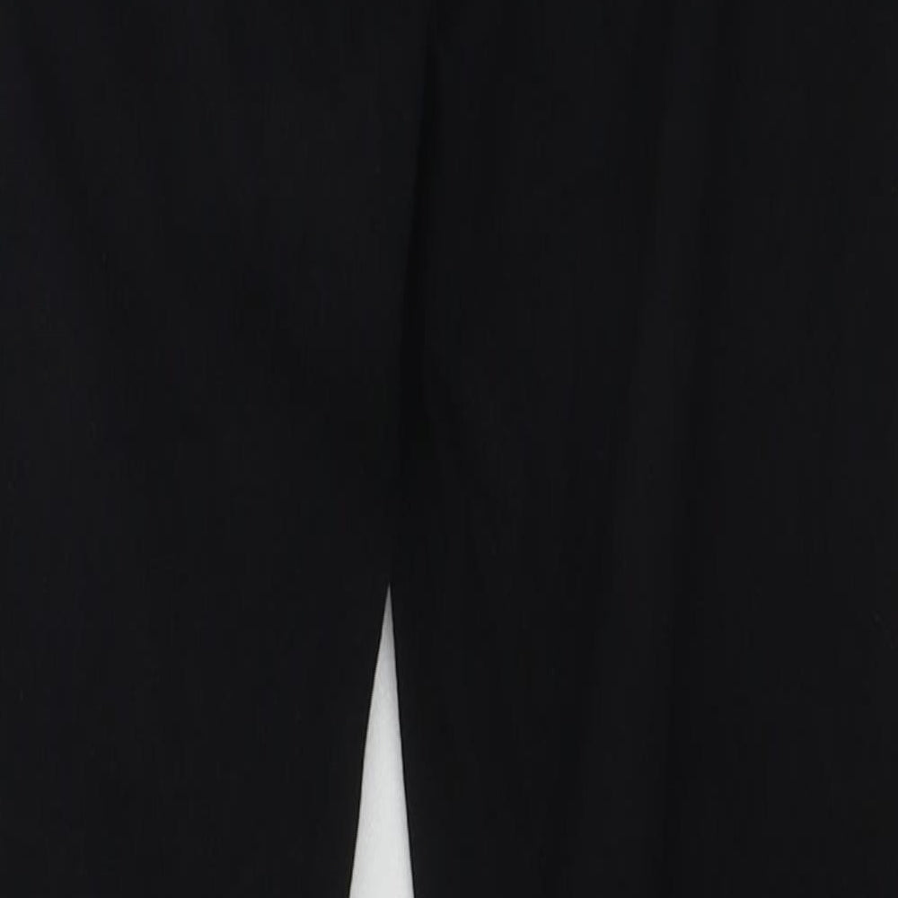 F&F Womens Black Cotton Cropped Leggings Size 12 L25 in