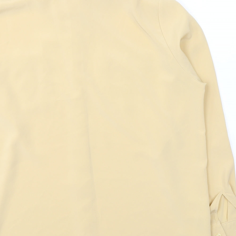 Marks and Spencer Womens Beige Polyester Basic Button-Up Size 12 Collared