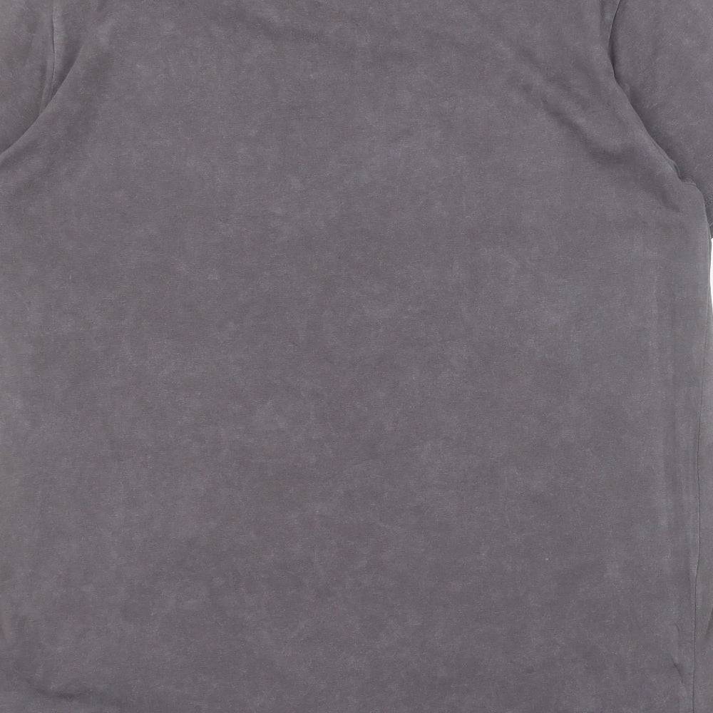 River Island Womens Grey 100% Cotton Basic T-Shirt Size 12 Crew Neck