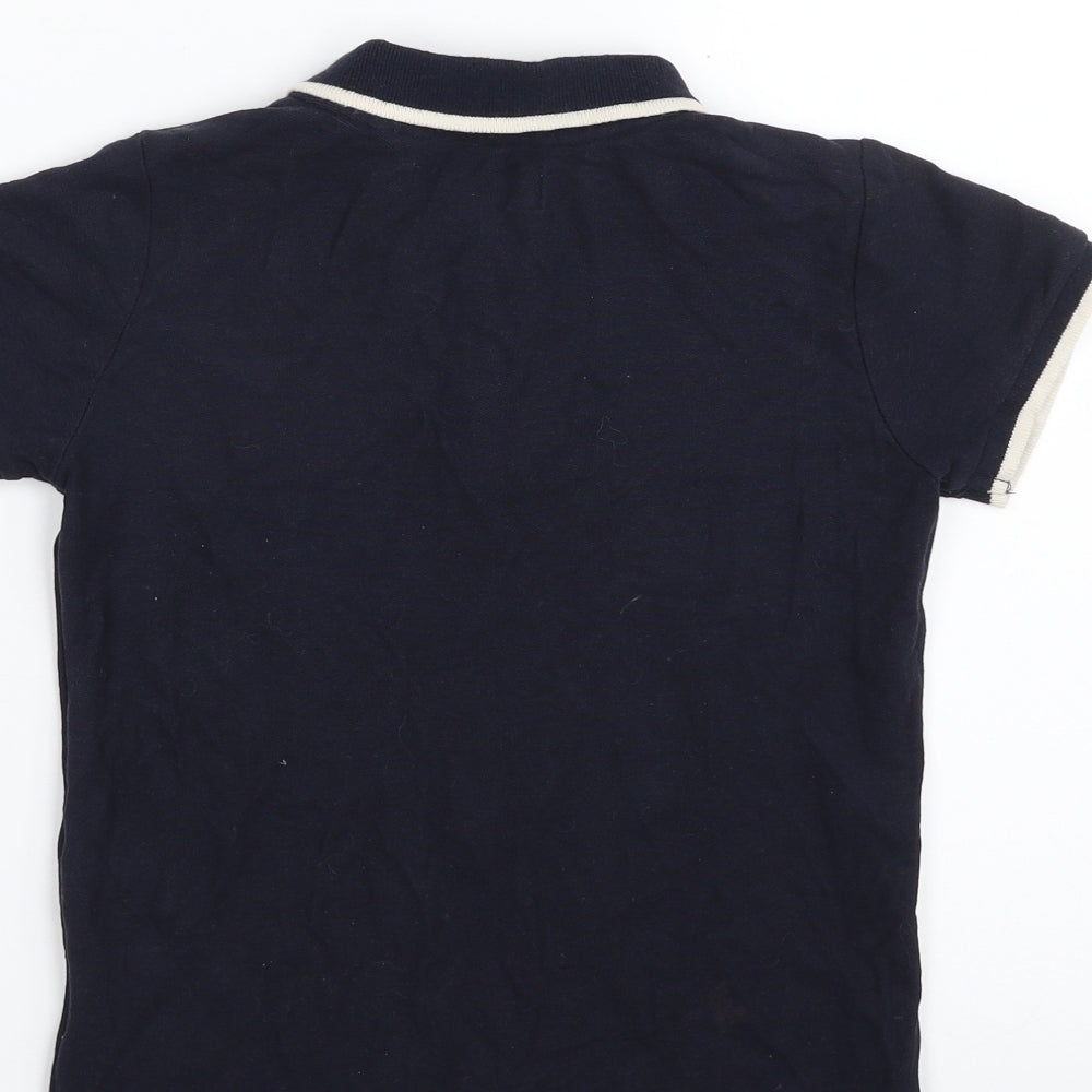 Ripstop Boys Blue 100% Cotton Basic Polo Size S Collared Button
