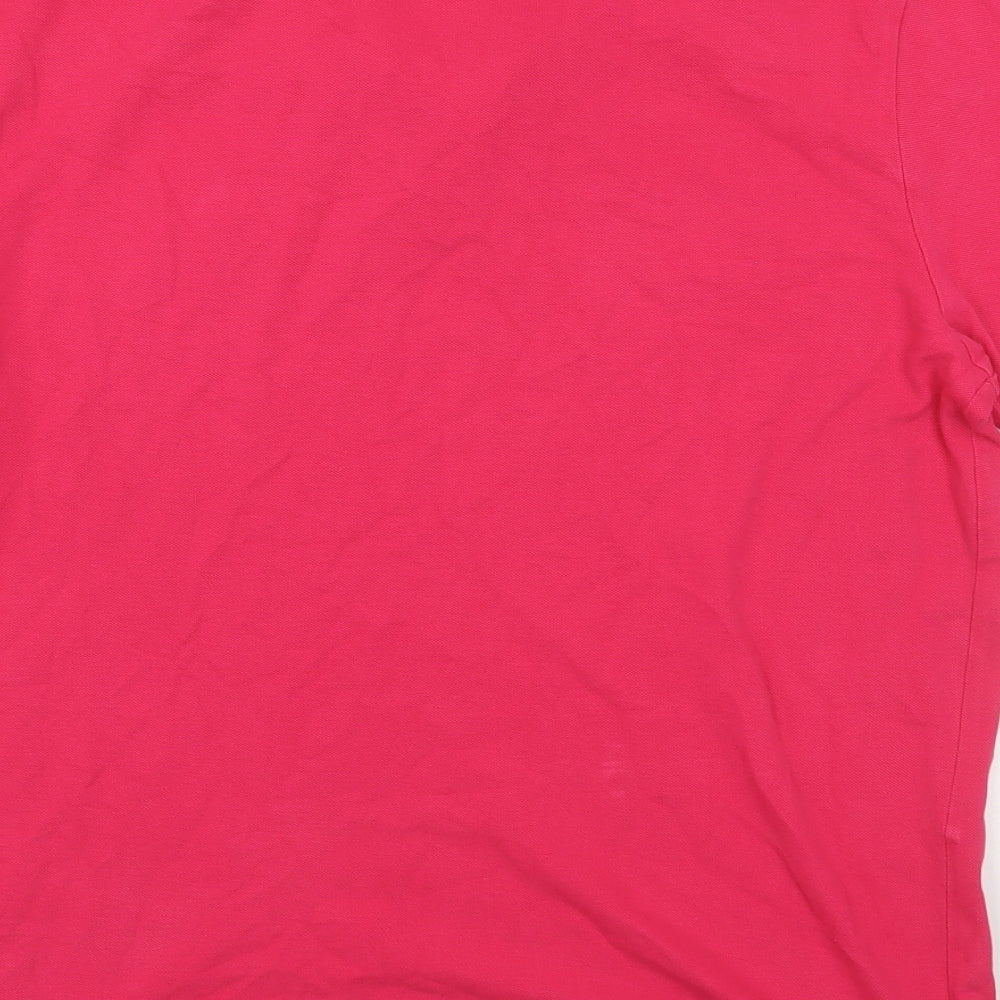 F&F Mens Pink Cotton Polo Size L Collared Button