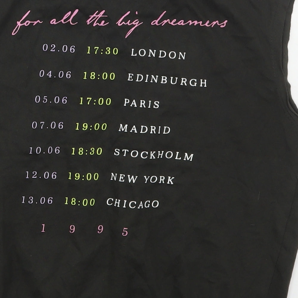 H&M Girls Grey Cotton Cropped T-Shirt Size 9-10 Years Crew Neck Pullover - Ninety Five