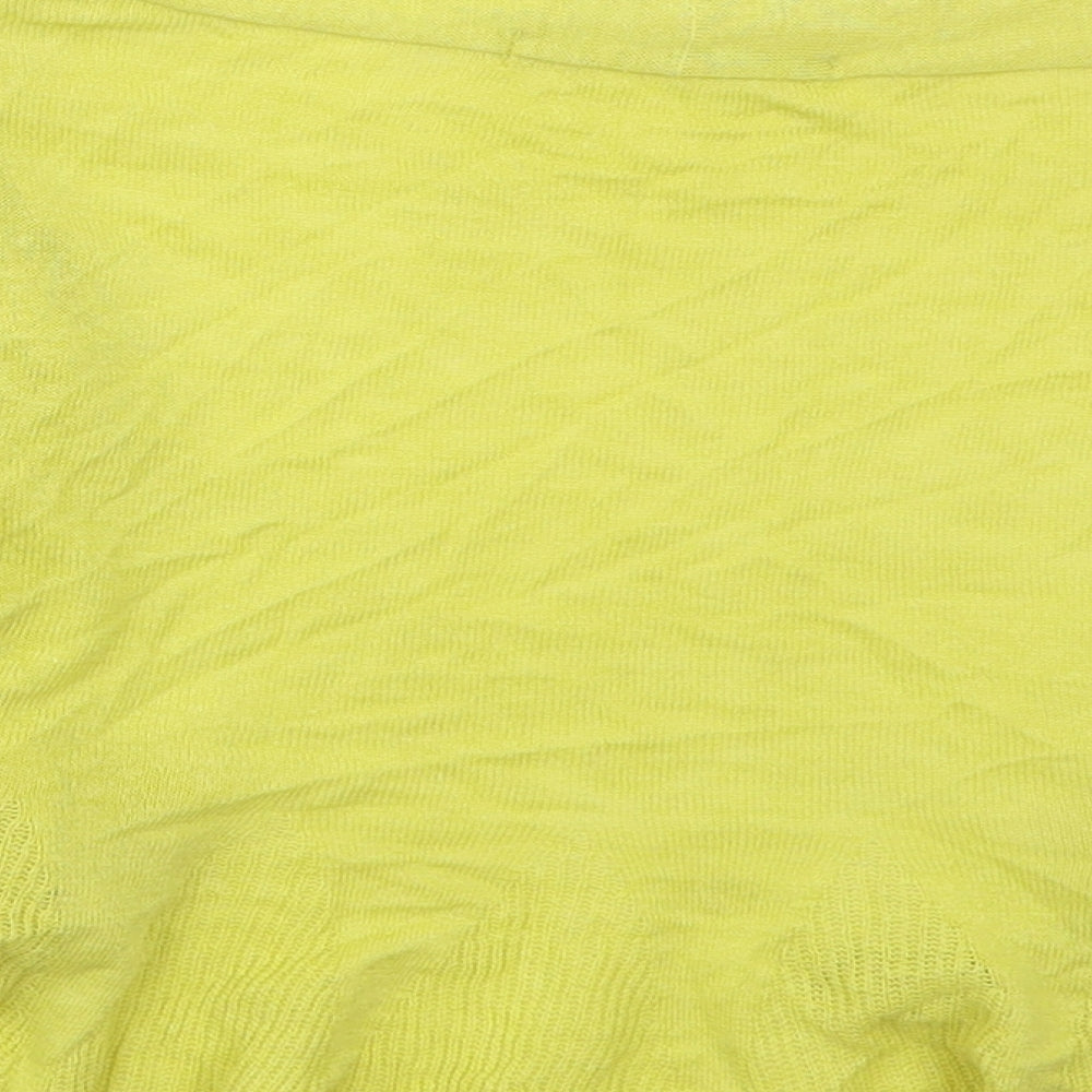 Marks and Spencer Womens Yellow V-Neck Linen Cardigan Jumper Size 10