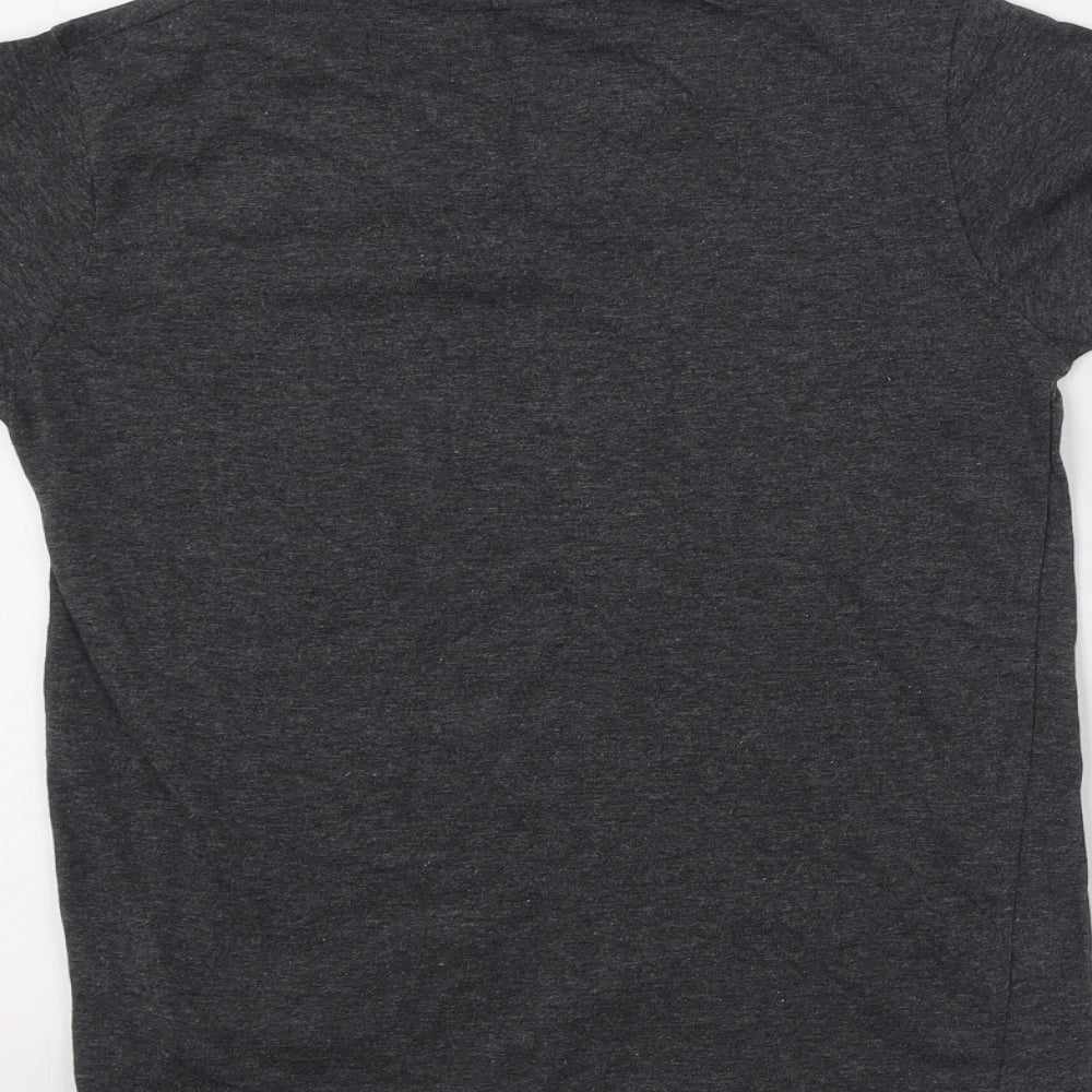 Rebel Boys Grey Cotton Basic Casual Size 9-10 Years V-Neck