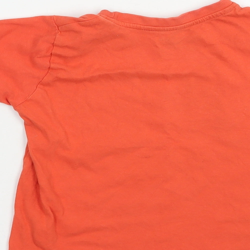 Primark Boys Orange Cotton Basic T-Shirt Size 4-5 Years Crew Neck Pullover