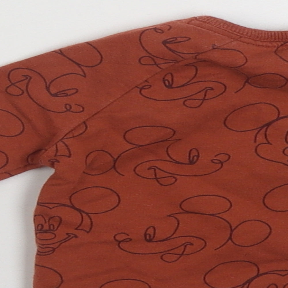 George Baby Brown 100% Cotton Pullover Jumper Size 0-3 Months Pullover - Disney