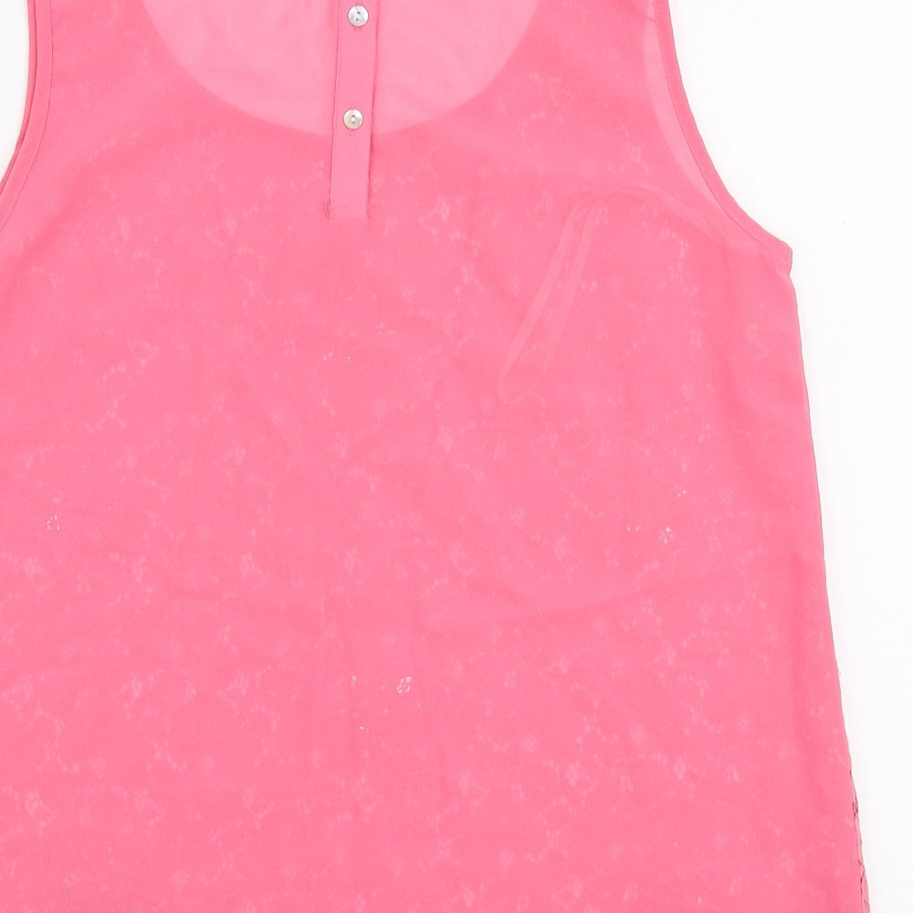 Atmosphere Womens Pink Cotton Basic Blouse Size 10 Round Neck
