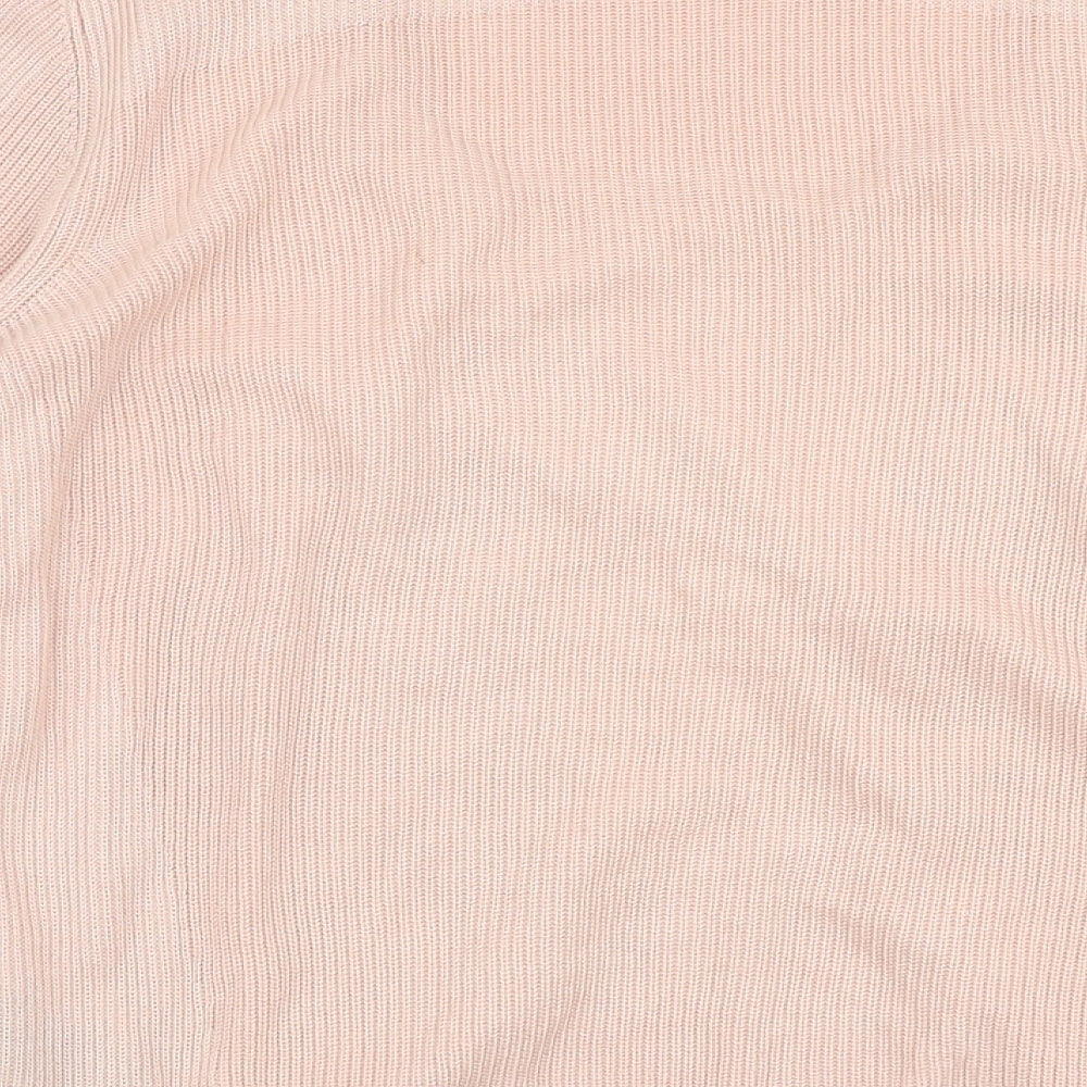 Marks and Spencer Womens Pink Round Neck Acrylic Cardigan Jumper Size 12
