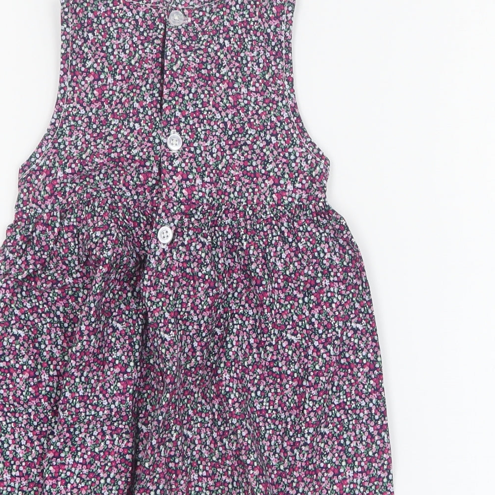 Watch Me Grow Girls Multicoloured Floral 100% Cotton A-Line Size 2 Years Round Neck Button