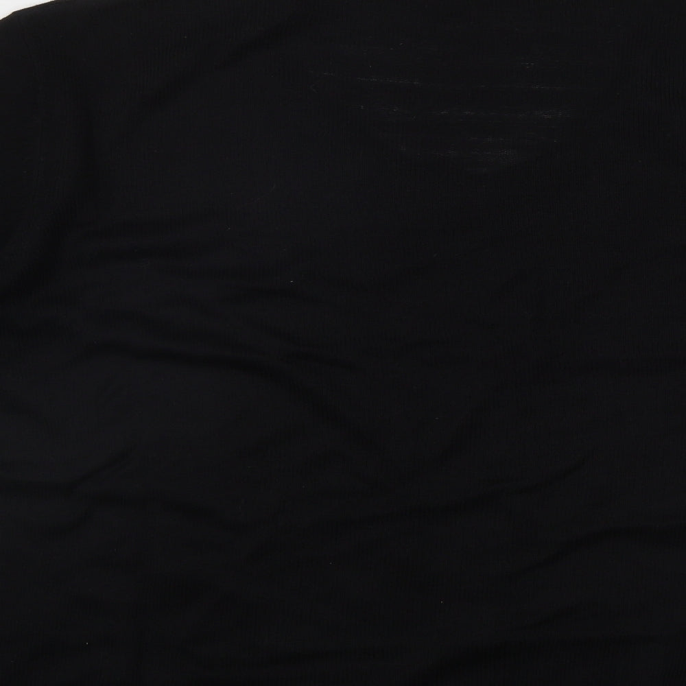 F&F Mens Black V-Neck Acrylic Pullover Jumper Size M