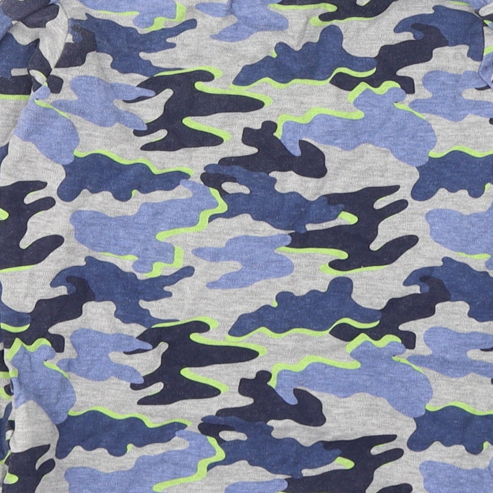 F&F Boys Grey Camouflage Cotton Nightshirt Size 5-6 Years Pullover