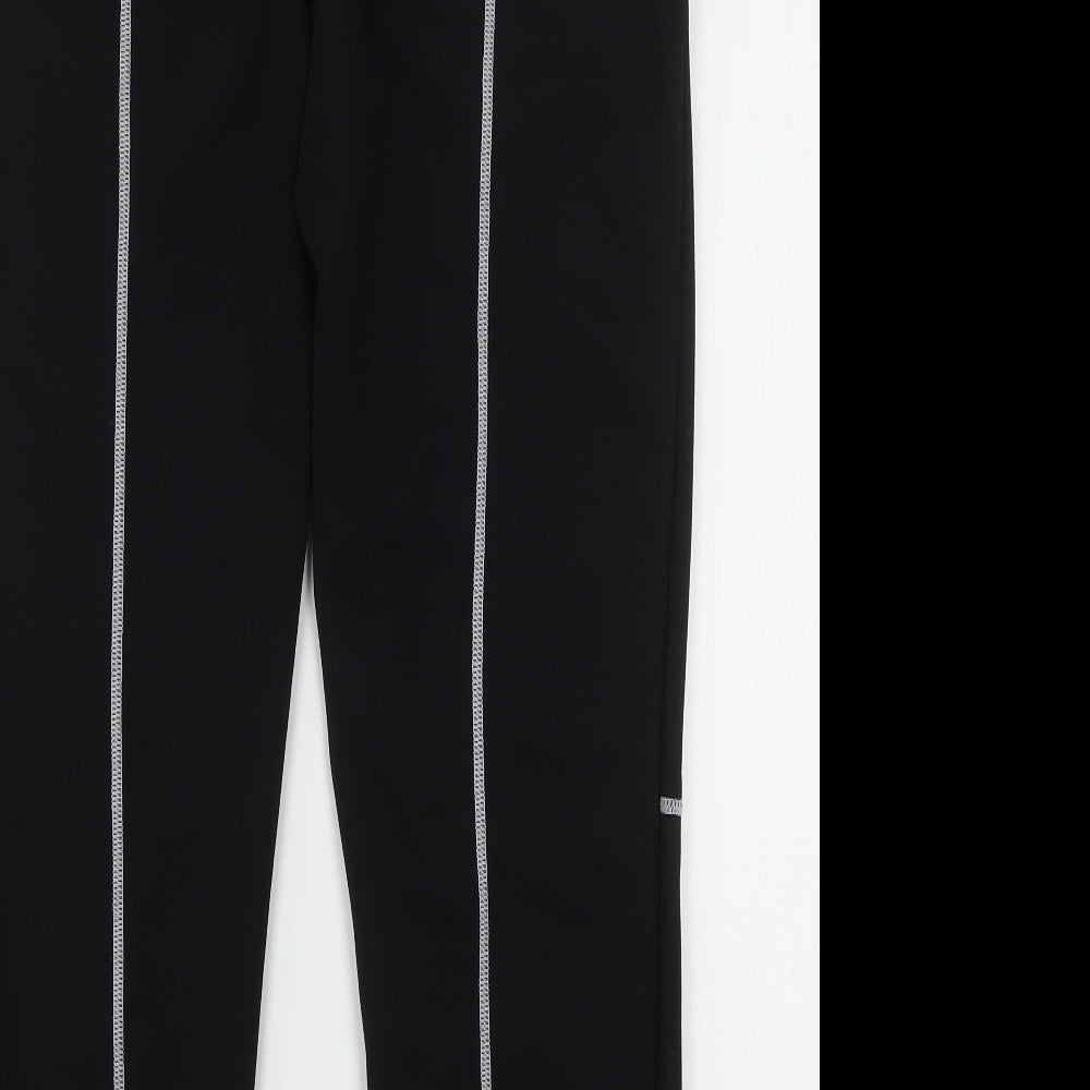 Shien Womens Black Polyester Sweatpants Trousers Size S L28 in Regular Drawstring