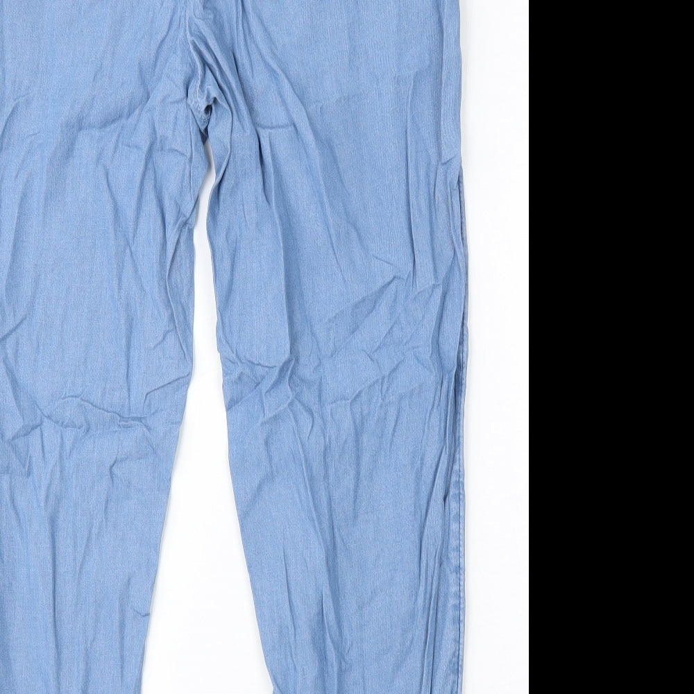 Dunnes Stores Mens Blue Lyocell Cargo Trousers Size M L26 in Regular