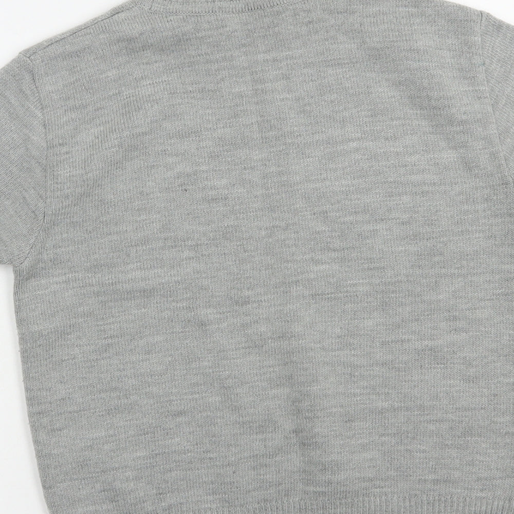 Liz Claiborne Womens Grey Mock Neck Acrylic Pullover Jumper Size M