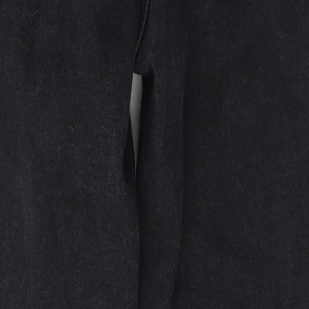 New Look Womens Black Cotton Skinny Jeans Size 8 L26 in Regular Button - ripped detail